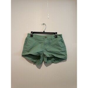 Old Navy Women's 4 Flat Front Chino Shorts Green Low Rise